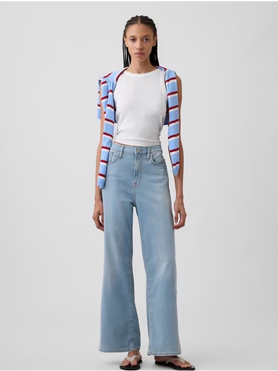 GAP Denim - GAP Sweatpant Jeans Light Blue Wide Leg Jeans for Women 28 Reg